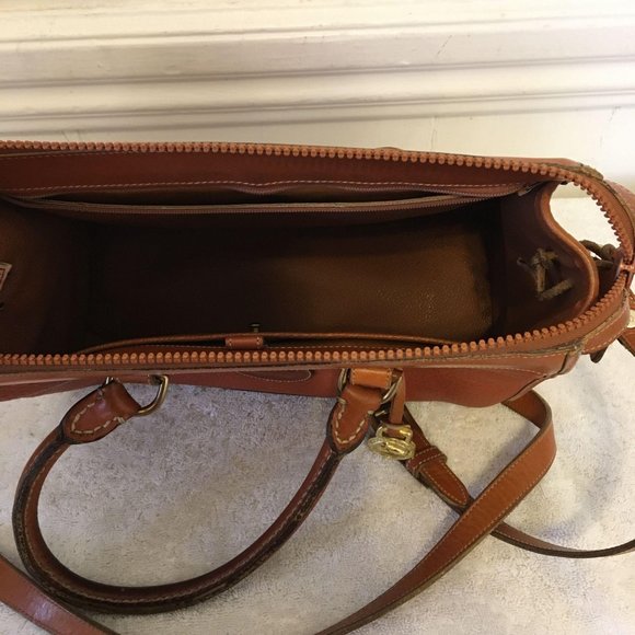 VINTAGE Dooney & Bourke British Tan Satchel Bag - Picture 8 of 12